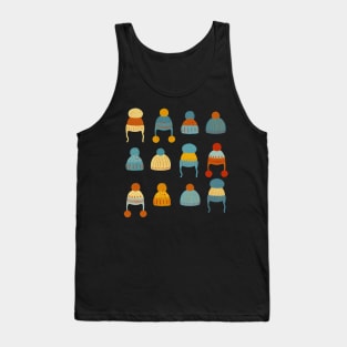 Winter Hats - Retro 70s Palette | Pattern Tank Top